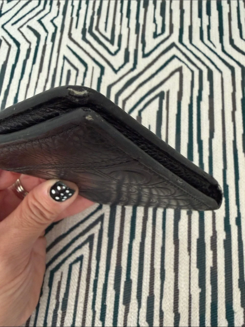 Salvatore Ferragamo Men's Black Embossed Leather Bifold Wallet